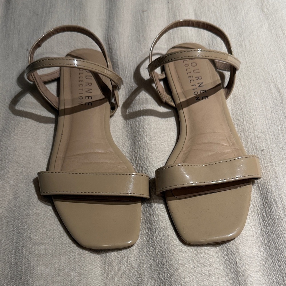 Journee Collection Beige Strap Sandals